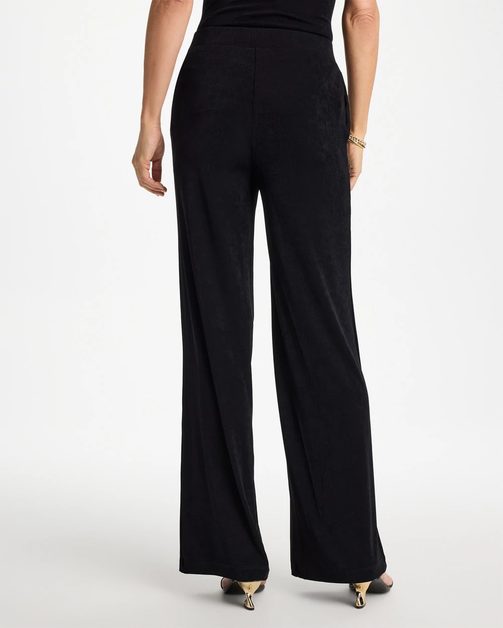Travelers Black Petite Travelers™ Wide-Leg Pocket Pants