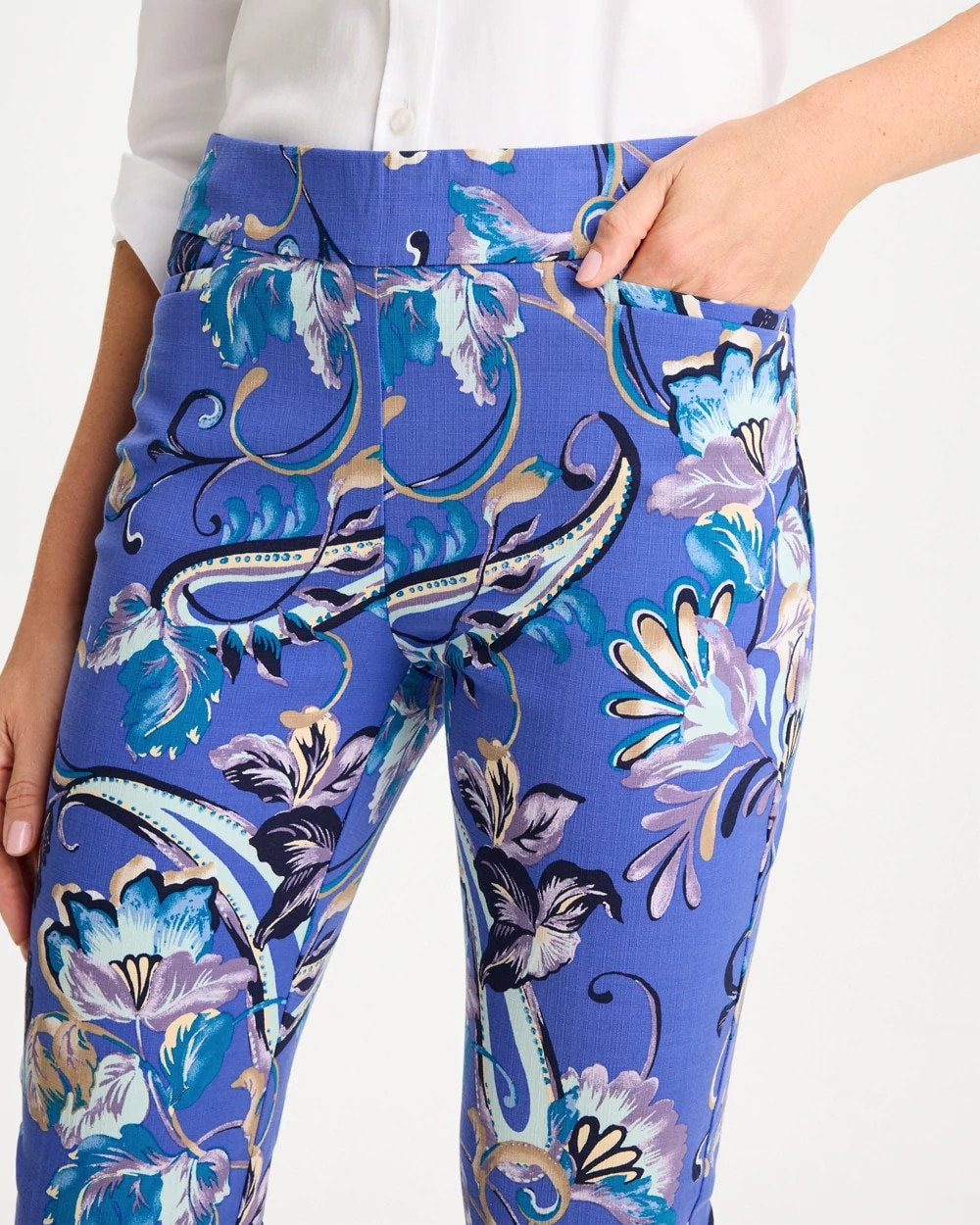 Amparo Blue Brigitte™ Slim Mae Paisley Crop Pant