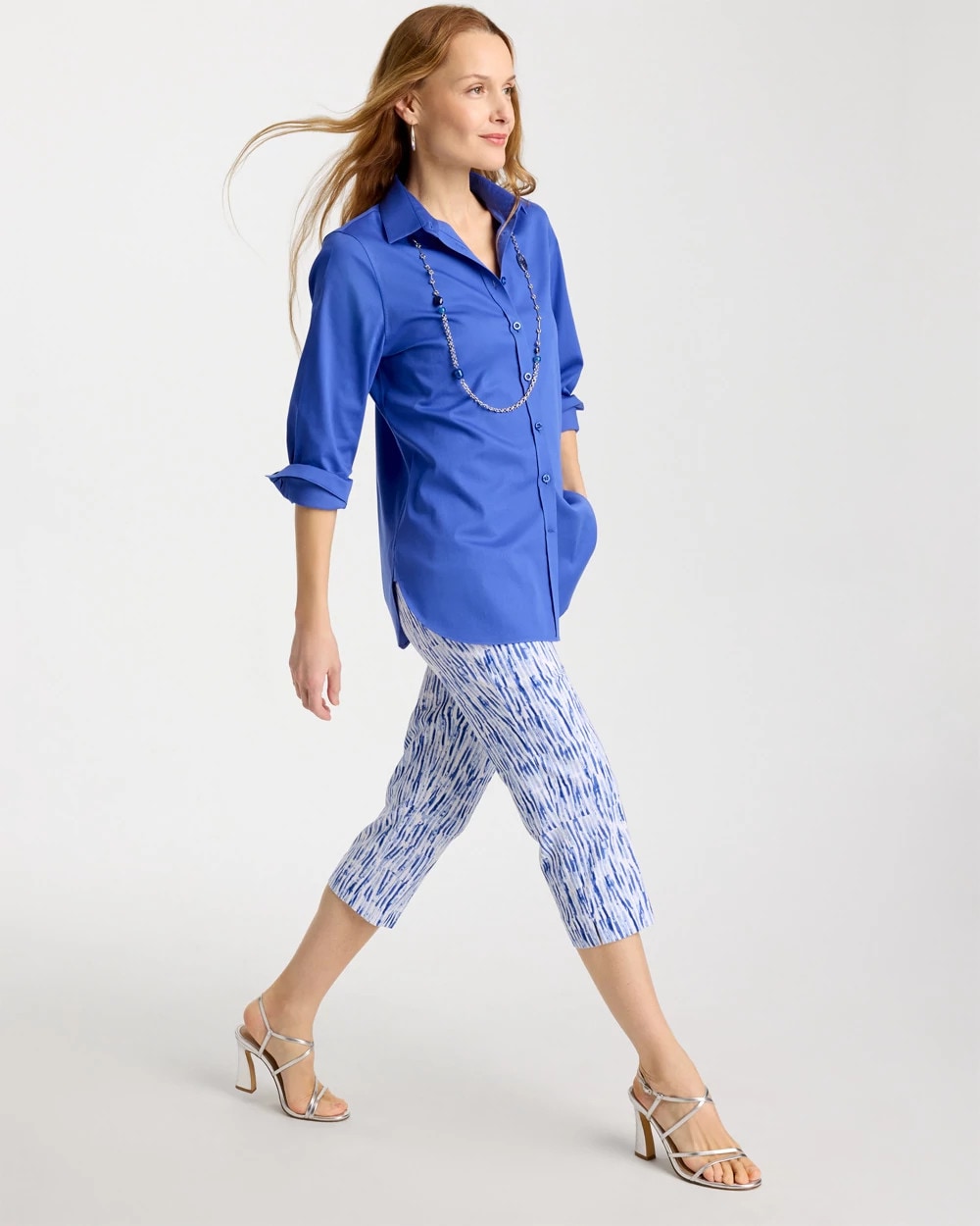 Amparo Blue Brigitte™ Slim Infinite Lines Capri Pants