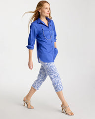 Amparo Blue Brigitte™ Slim Infinite Lines Capri Pants
