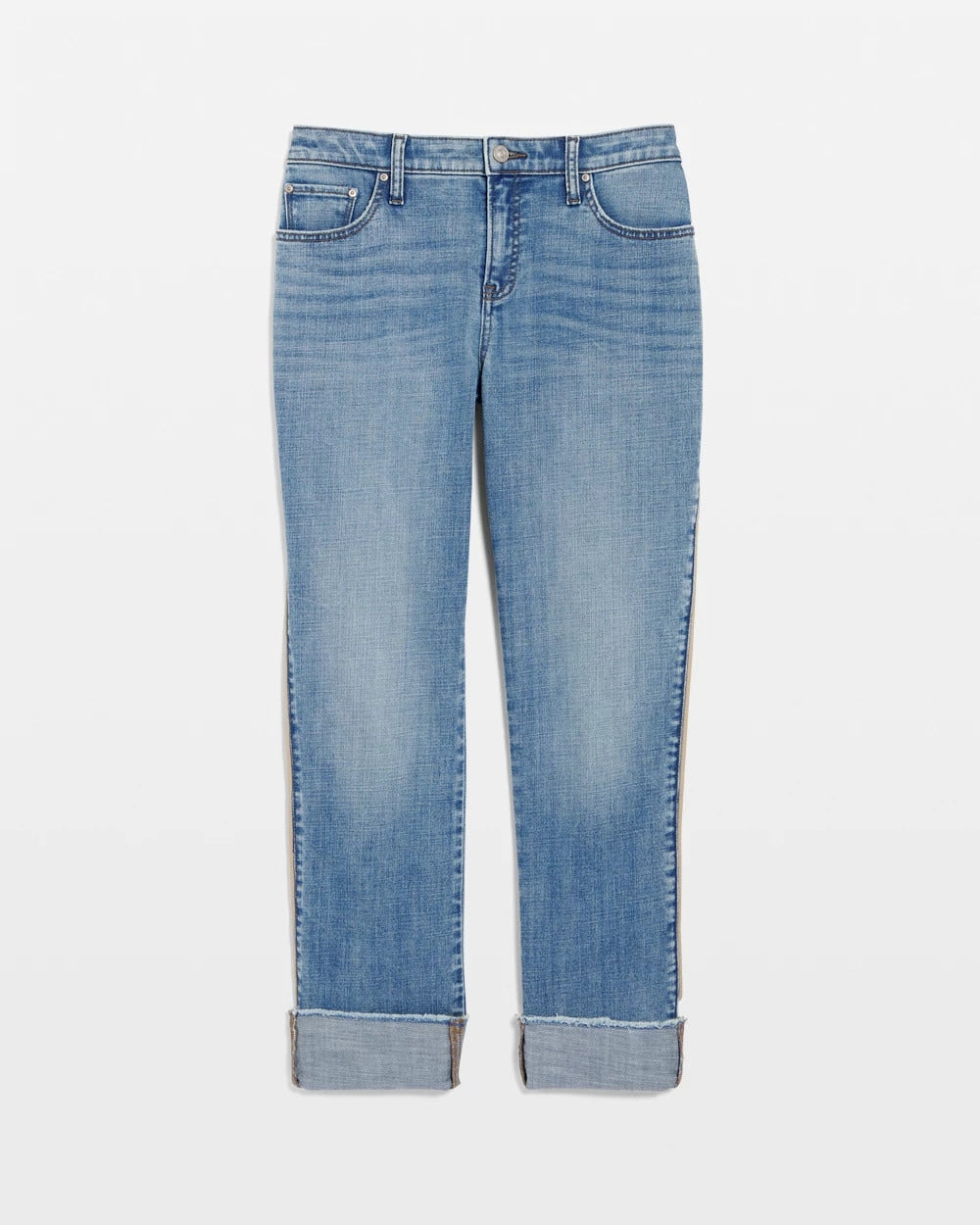 Allegro Indigo Girlfriend Roll Cuff Crop Jeans