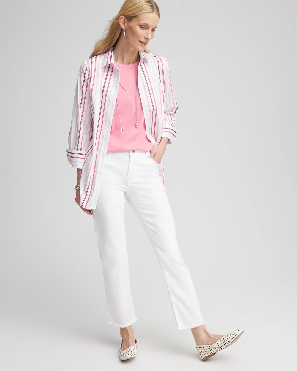 Alabaster Girlfriend Frayed Cropped No Stain Jeans