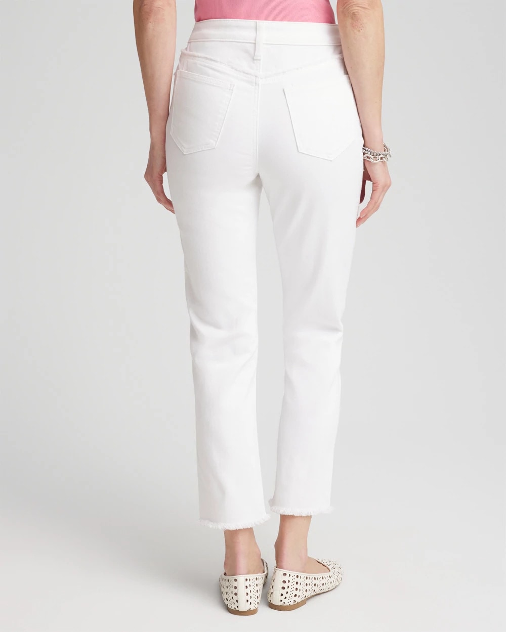 Alabaster Girlfriend Frayed Cropped No Stain Jeans
