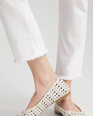 Alabaster Girlfriend Frayed Cropped No Stain Jeans