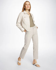 Lichen Stripe Girlfriend Straight Ankle Jeans