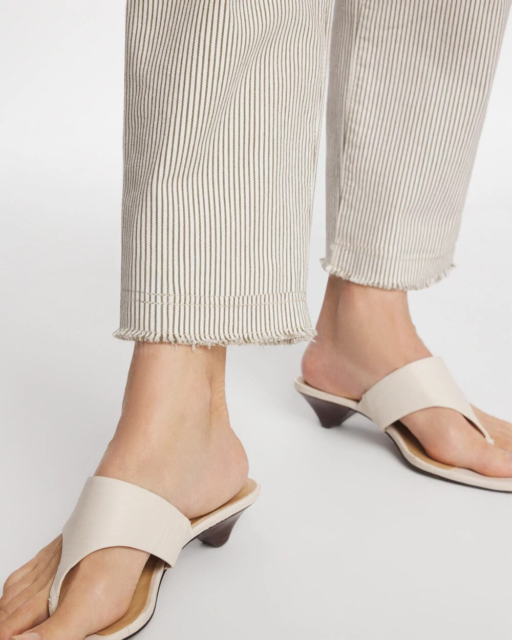 Lichen Stripe Girlfriend Straight Ankle Jeans