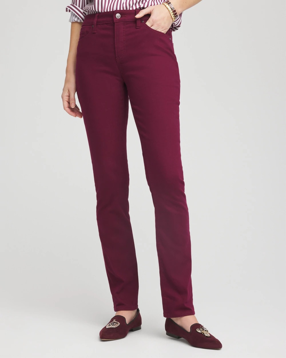 Deep Chianti Girlfriend Slim Full-Length Jeans
