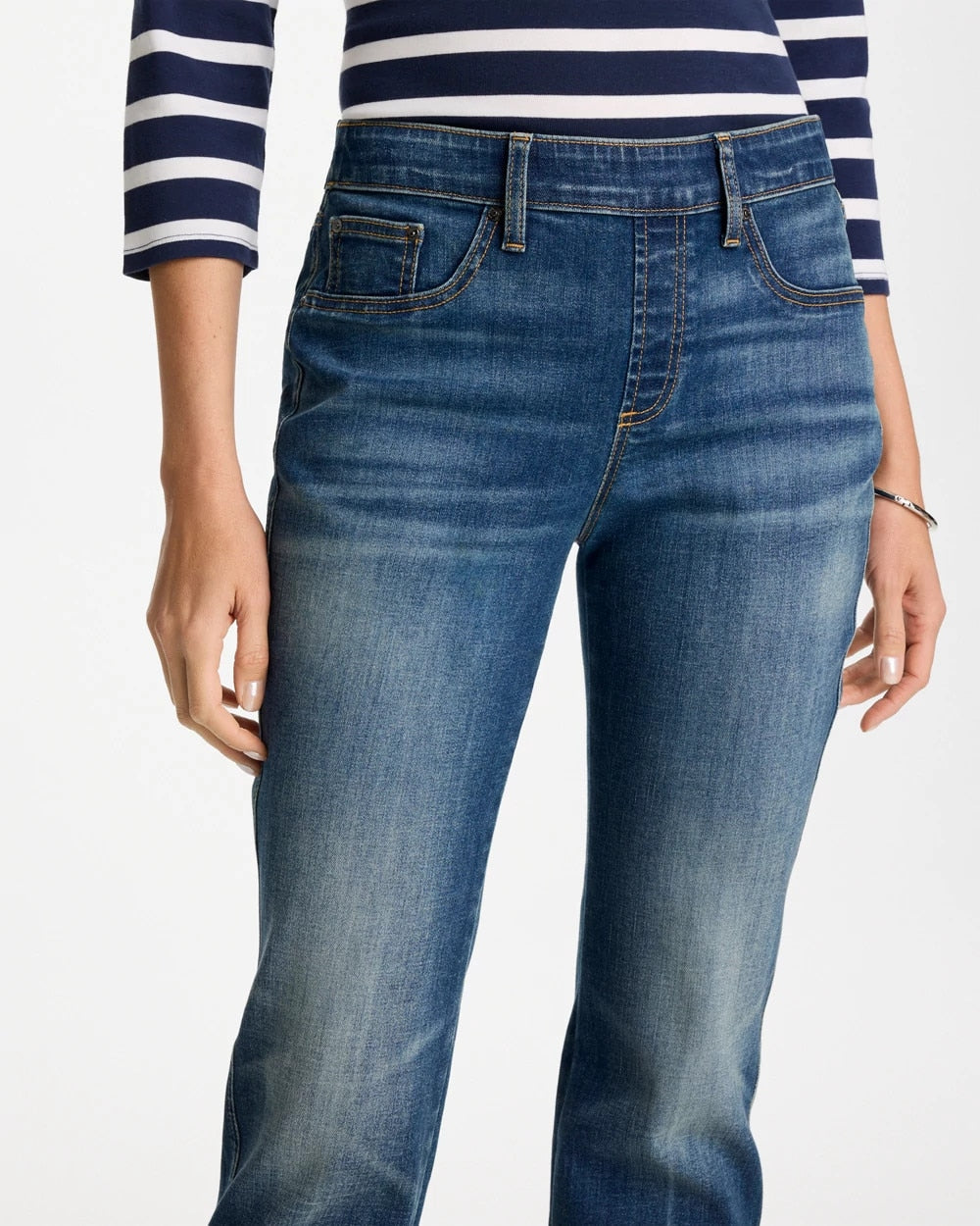 Santorini Indigo Pull-On Straight Jeans