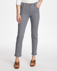 Denim Pinnacle Stripe Girlfriend Ankle Jeans