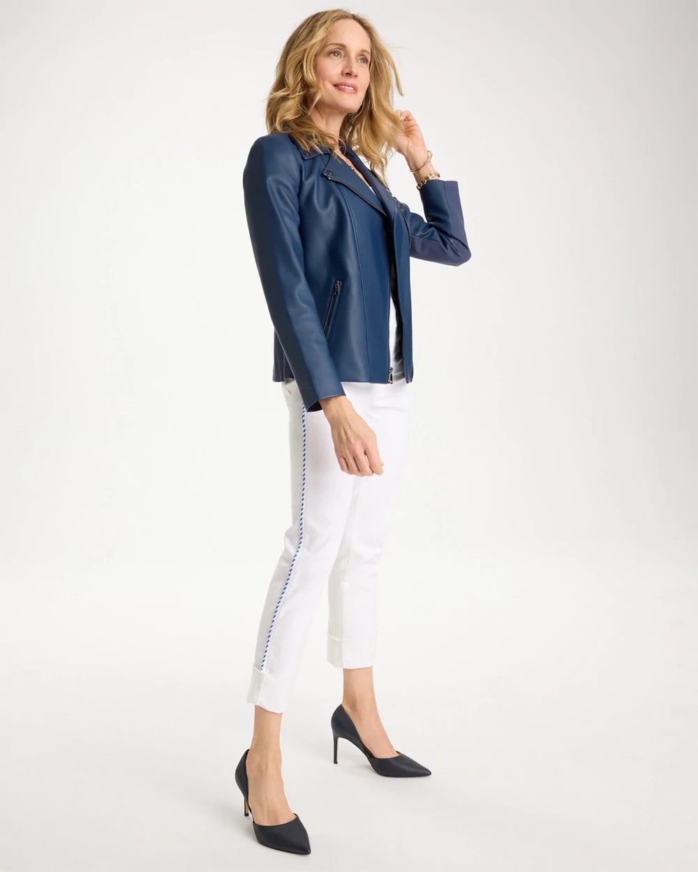 Alabaster Girlfriend Roll Cuff Crop Jeans