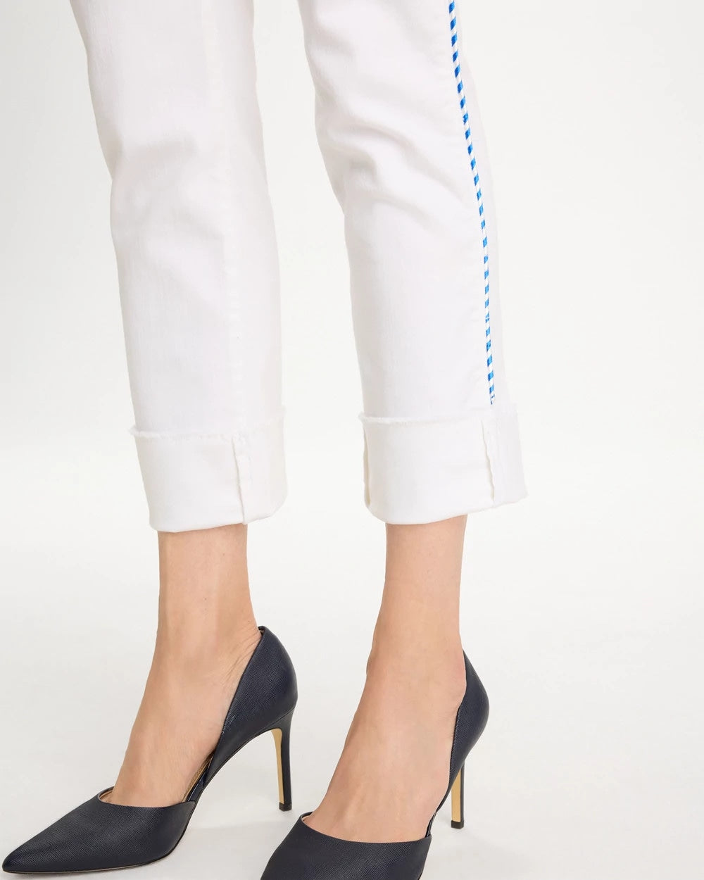 Alabaster Girlfriend Roll Cuff Crop Jeans
