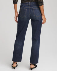 Flower Moon Indigo Girlfriend Straight Ankle Jeans