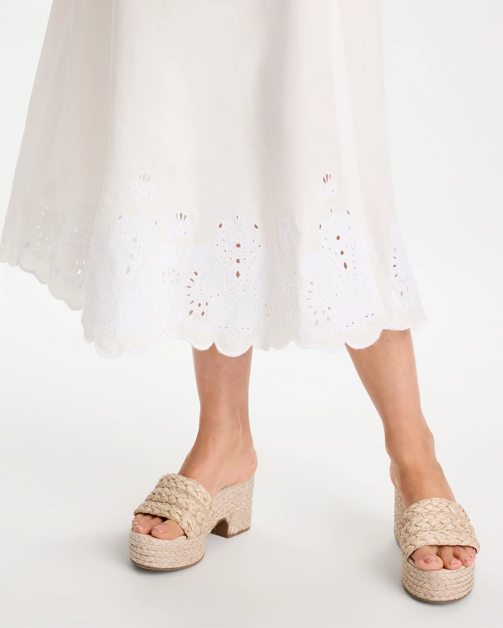 Alabaster Alabaster Twill Embroidered Hem Skirt