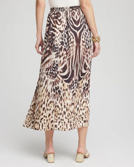 Black Animal Bengal Marks Faux Satin Skirt