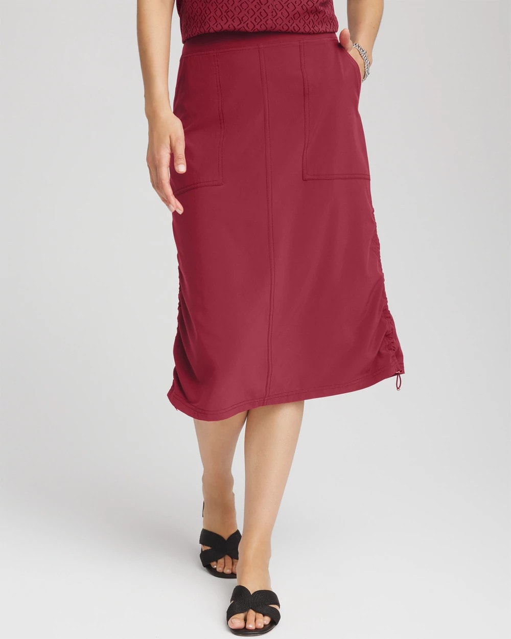Russet Red Zenergy® UPF Bungee-Hem Pull-On Skirt