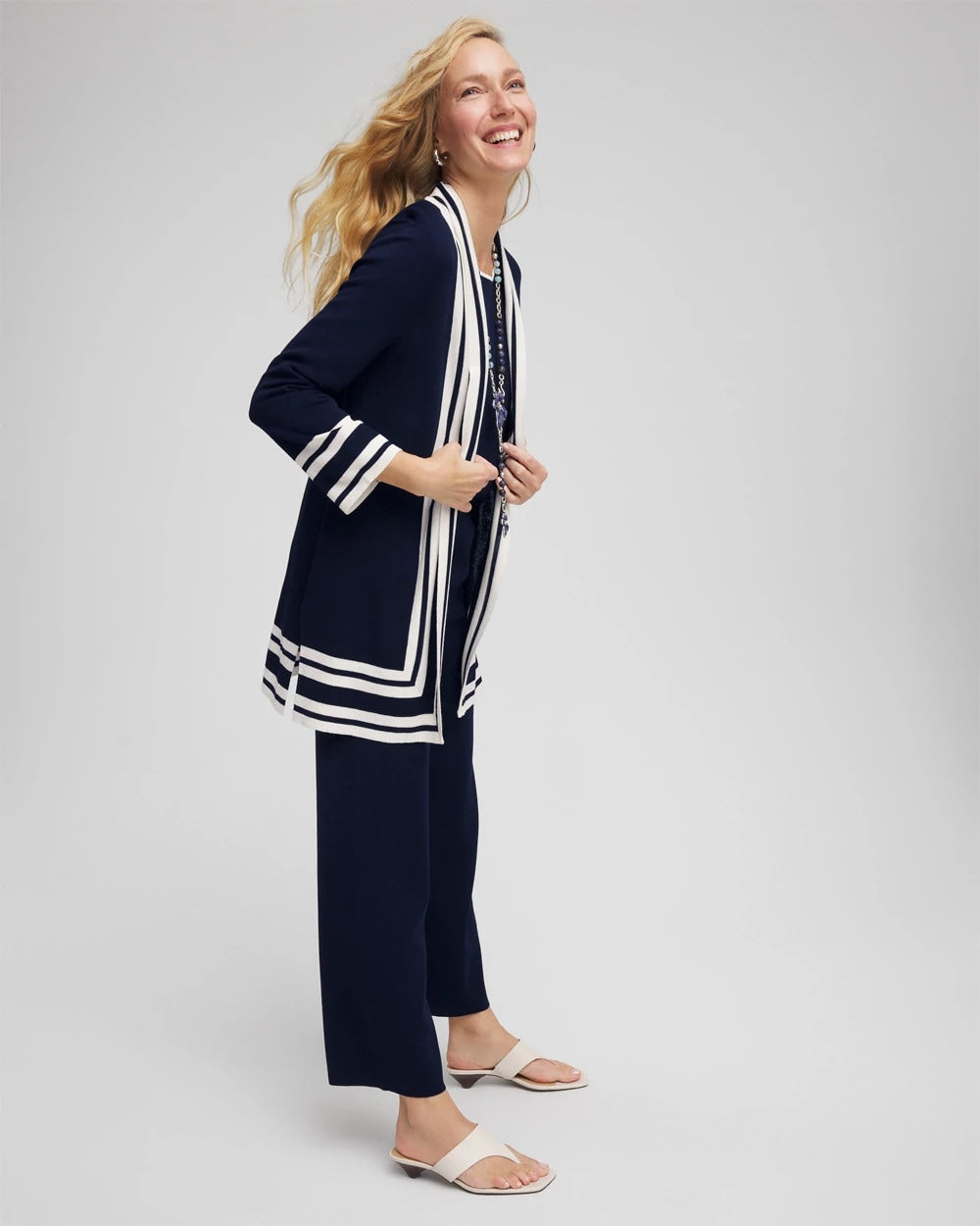 Travelers India Ink Travelers™ Contrast Border Cardigan