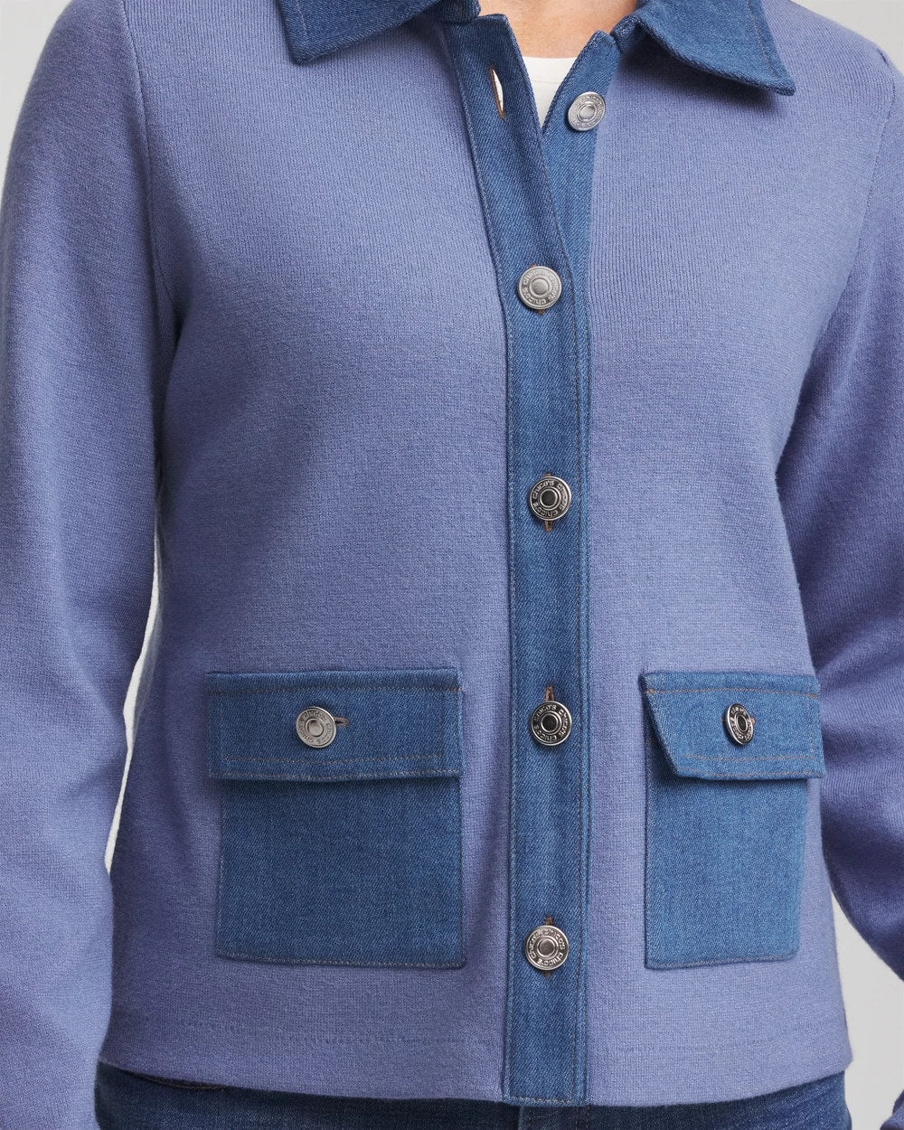 Blue Lotus Denim Colorblock Marl Shirt Jacket