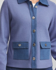 Blue Lotus Denim Colorblock Marl Shirt Jacket