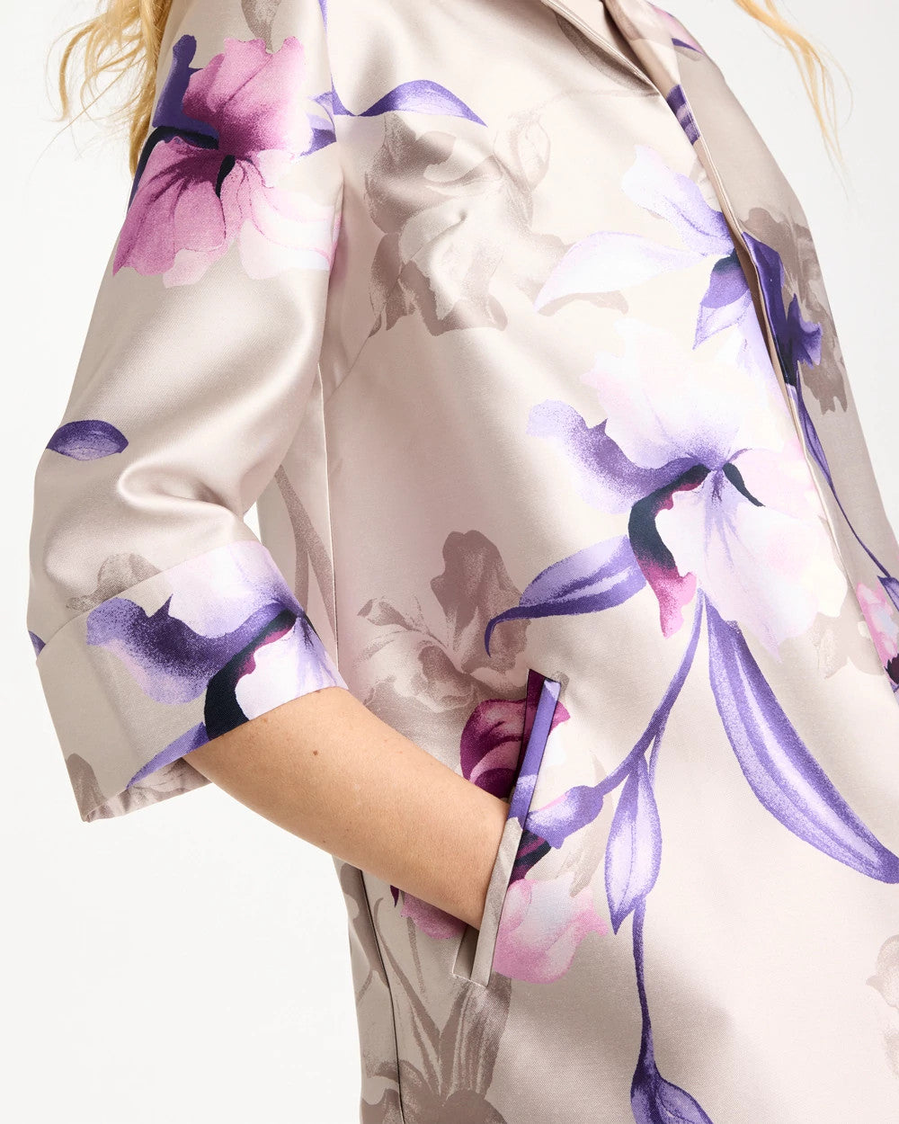 Rich Amethyst Travelers™ Collection Iris Collared Long Jacket