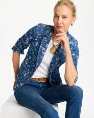Indigo Jacquard Denim Blazer