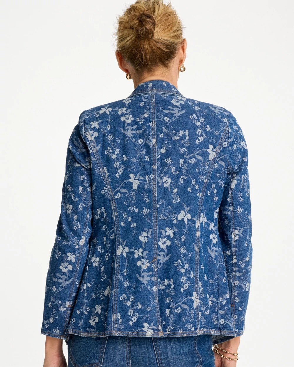 Indigo Jacquard Denim Blazer