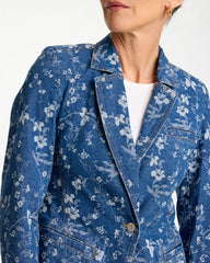 Indigo Jacquard Denim Blazer