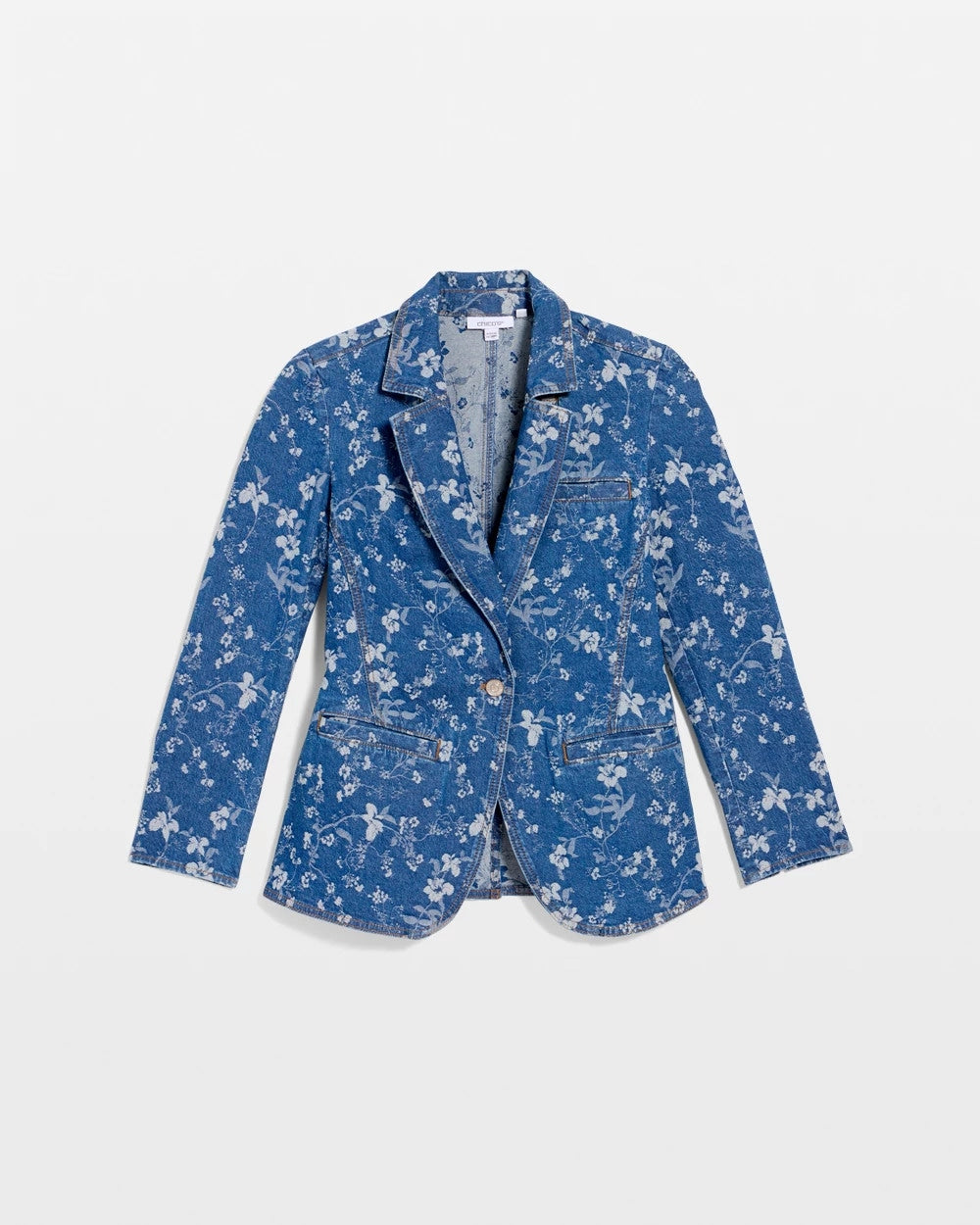 Indigo Jacquard Denim Blazer