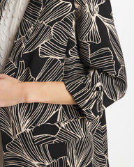 Black Ginkgo Crepe Blazer