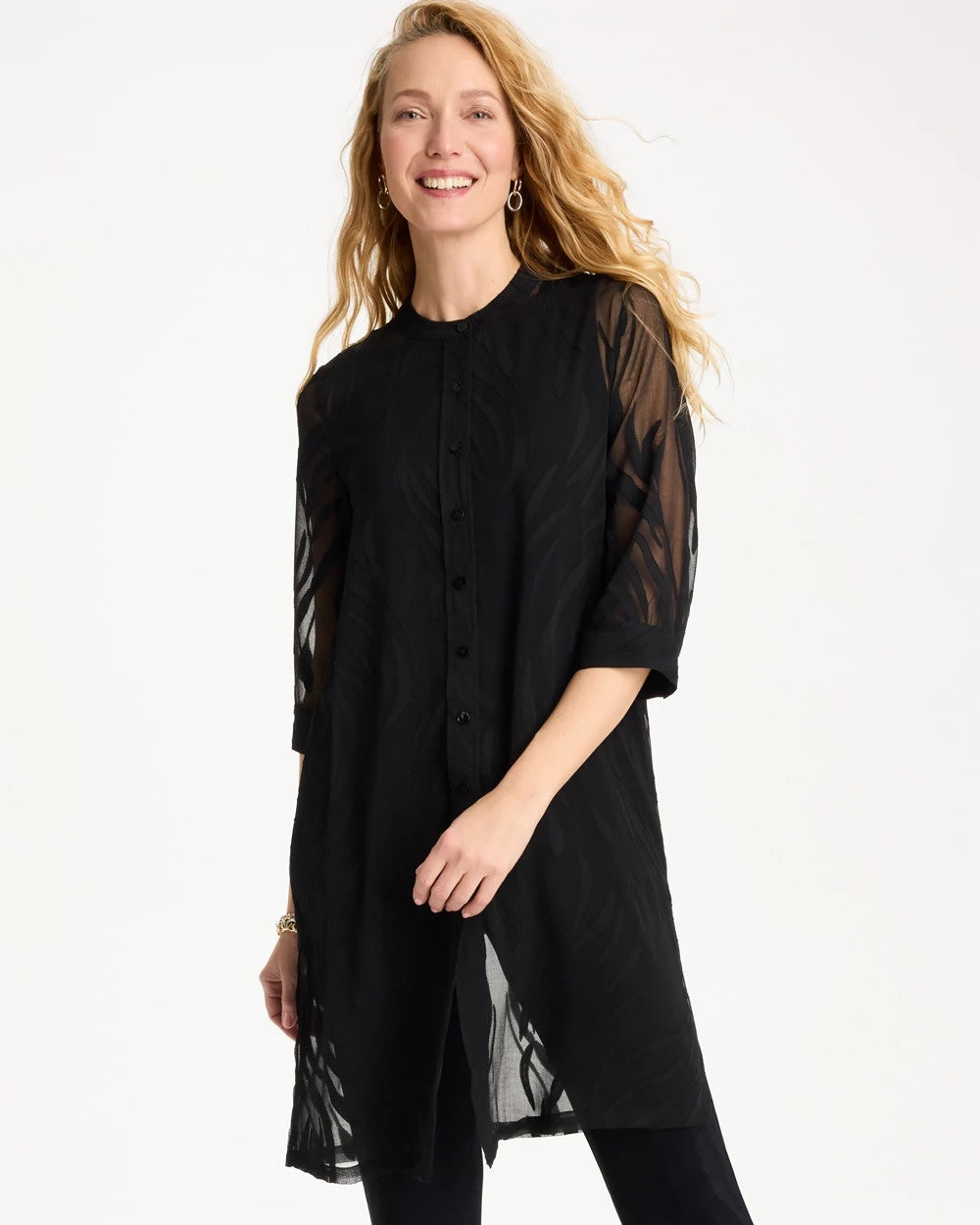 Travelers Black Travelers™ Collection Sheer Jacquard Topper