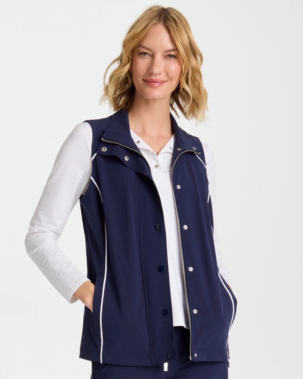 Passport Blue Zenergy® UPF Full Snap Vest