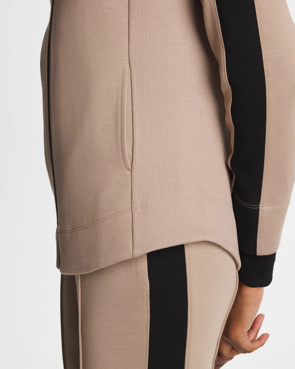 Studio Taupe Zenergy® Double-Knit Contrast Jacket