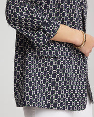 Passport Blue Printed Soft Crepe Blazer