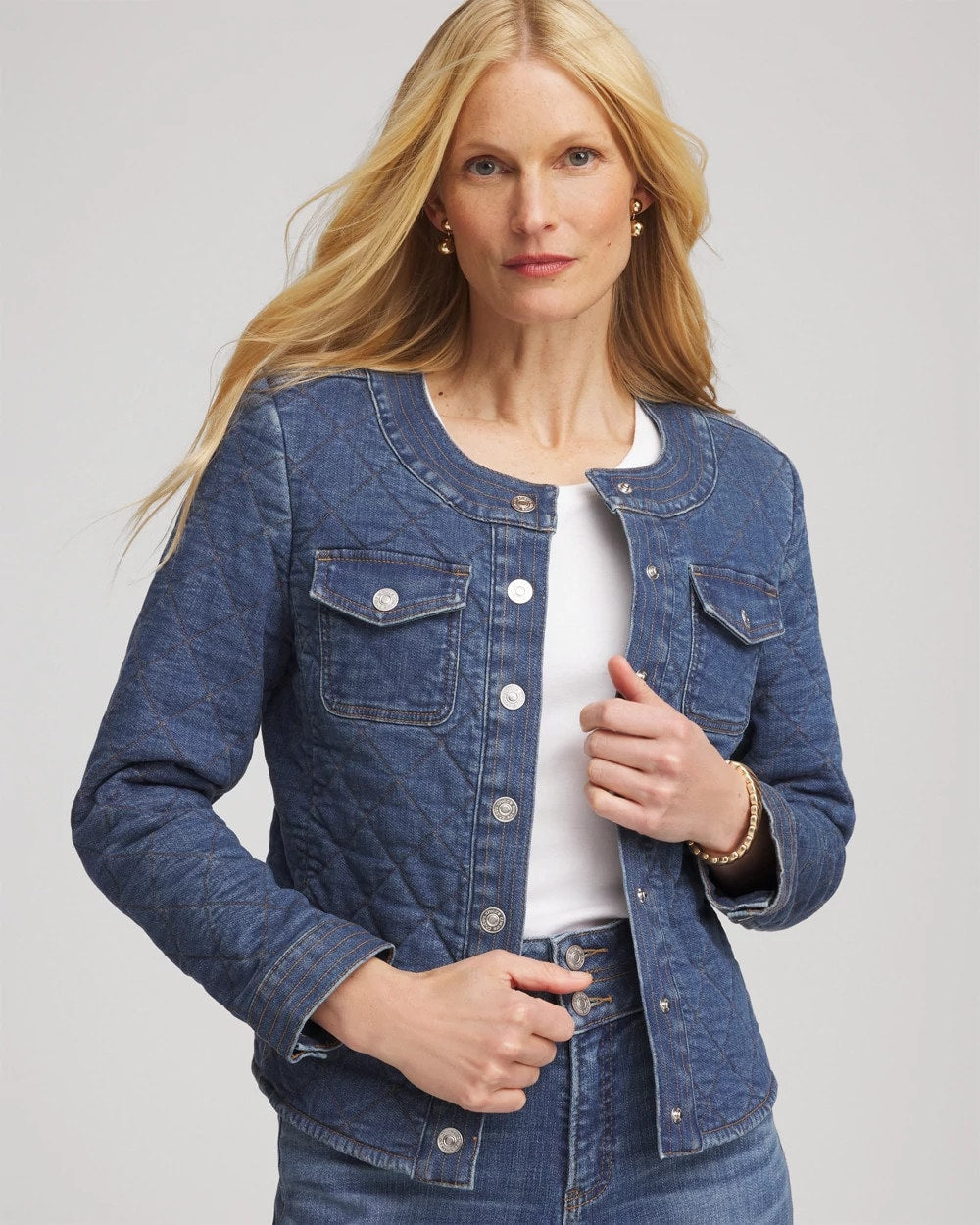 Wilma Indigo Quilted Denim Jacket