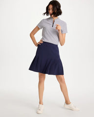 Passport Blue Zenergy® UPF Ruffle Striped Half Zip