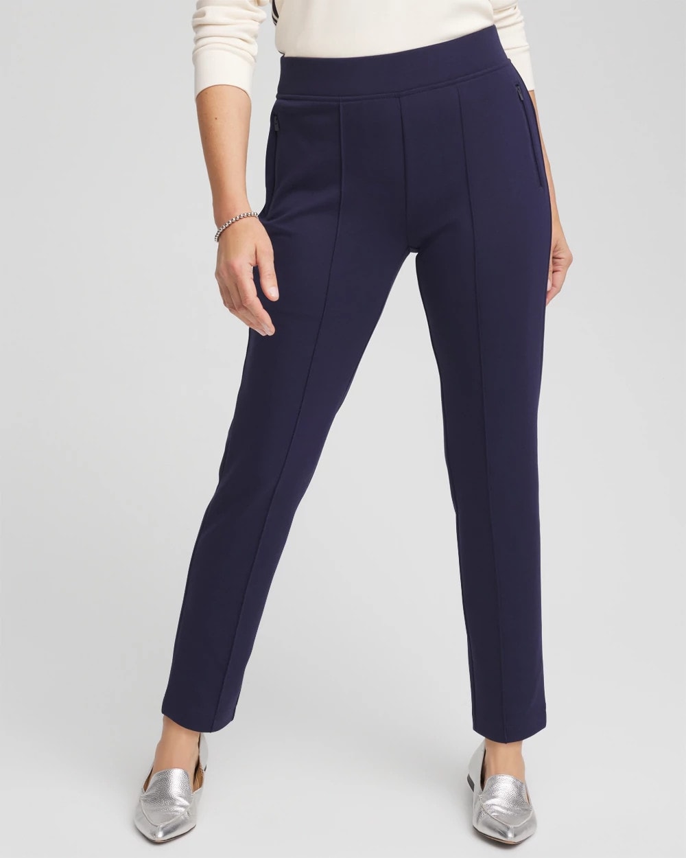 Passport Blue Zenergy® Double-Knit Ankle Pants