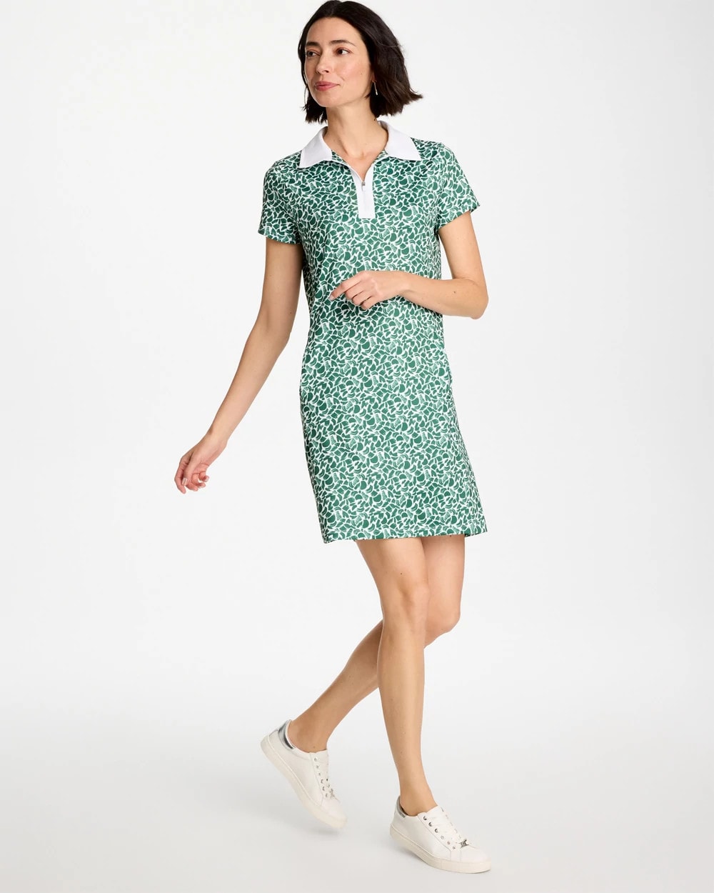 Water Lily Green Zenergy® UPF Paint Contrast Dress