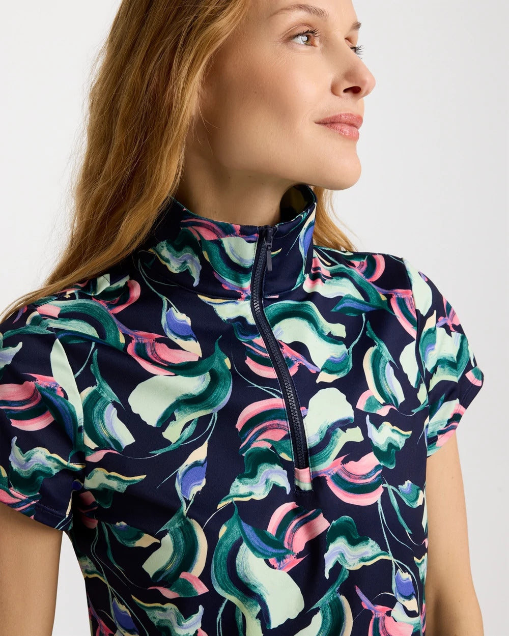 Blossom Zenergy® UPF Blooms Half Zip Polo