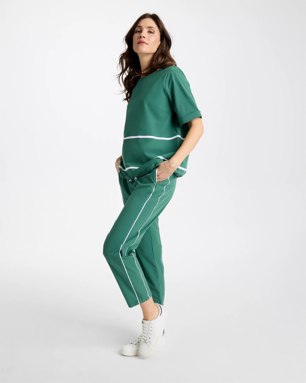 Water Lily Green Zenergy® UPF Contrast Bungee Top