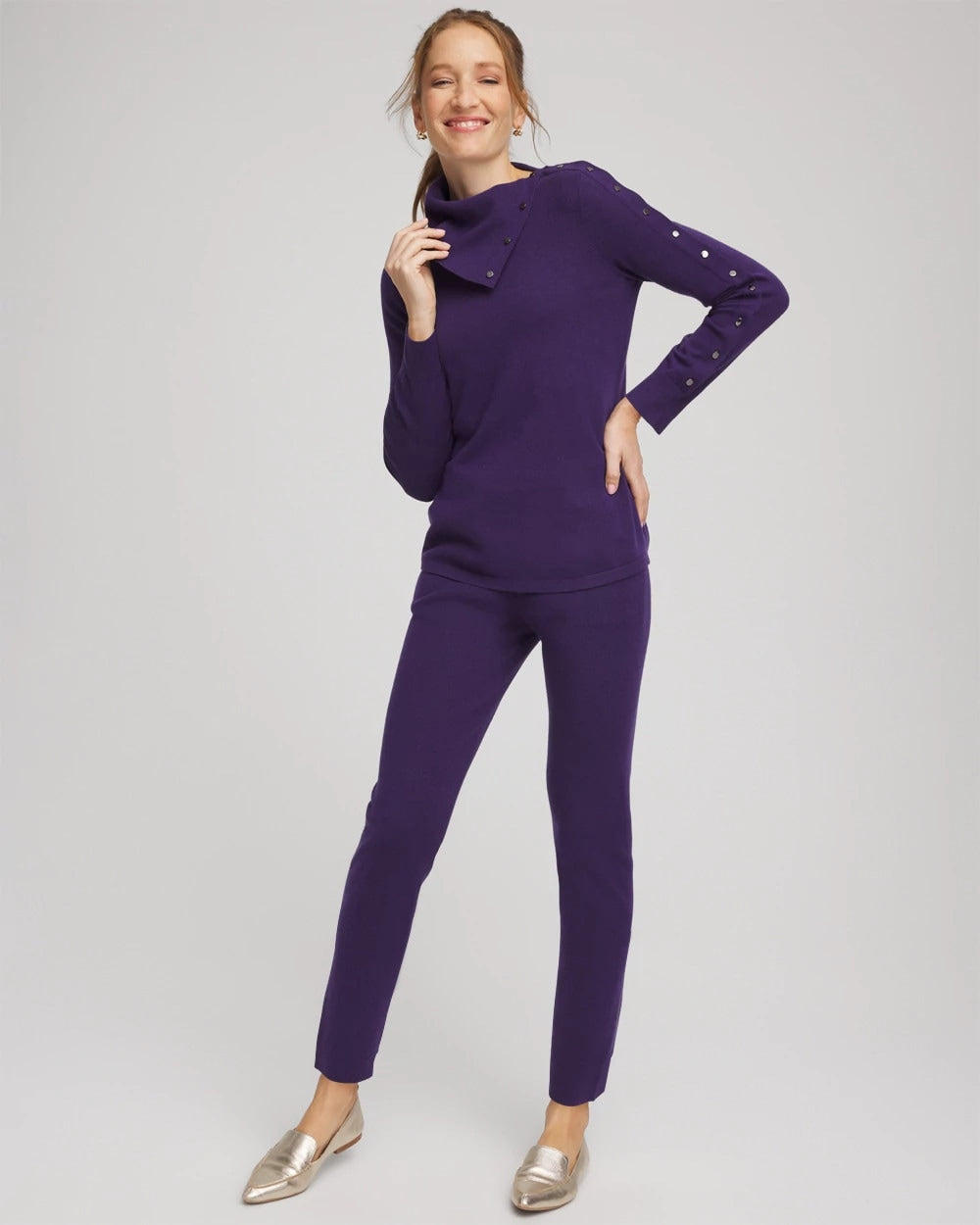 Purple Elixir Zenergy® Luxe Envelope Neck Sweater