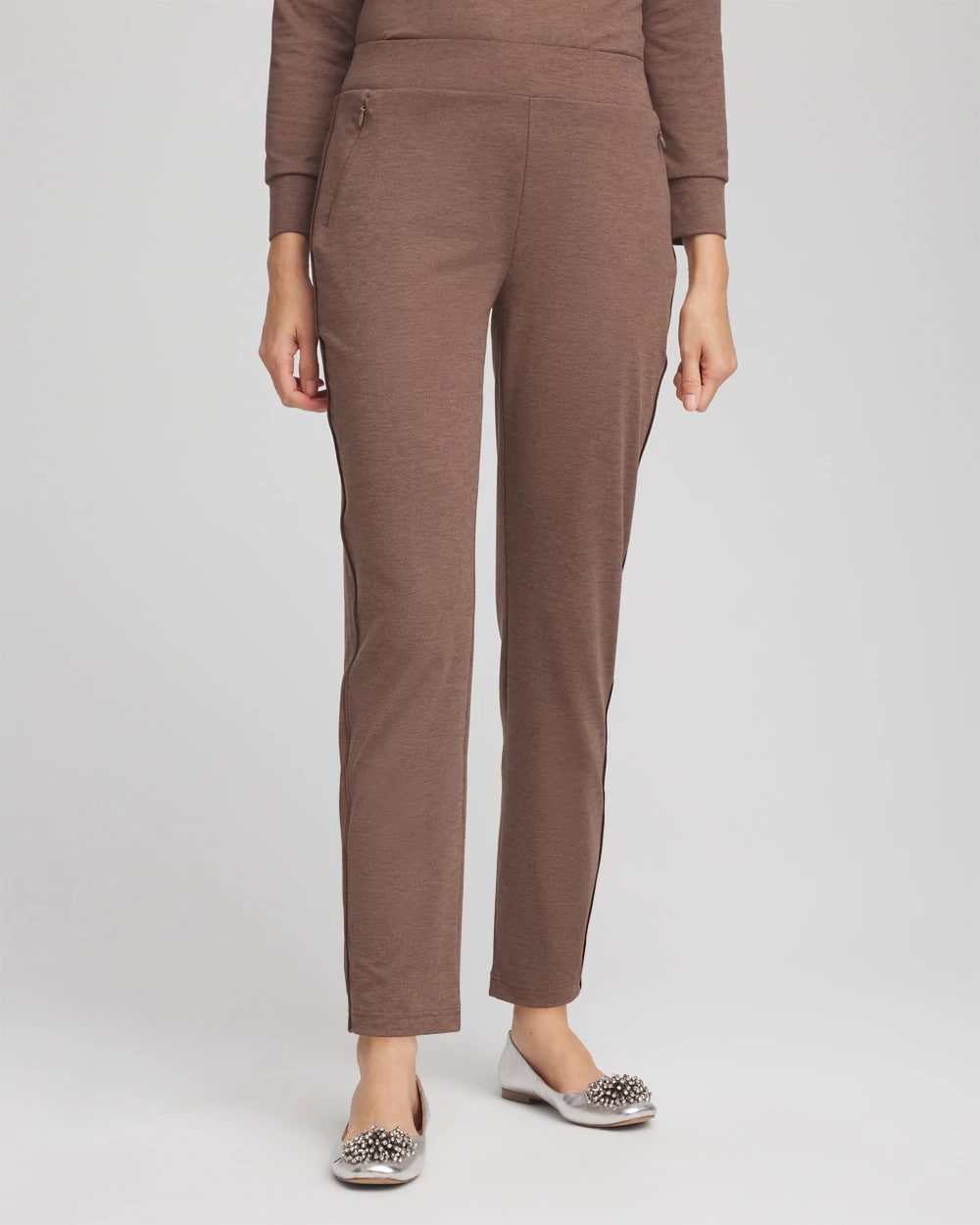 Walnut Zenergy® Cloud Satin Trim Pants