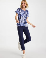 Passport Blue Zenergy® Tie-Dye Scoop-Neck Tee