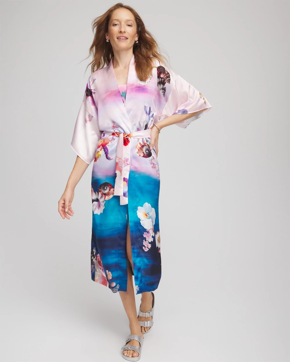 Multi Print Gottex Under The Sea Kimono
