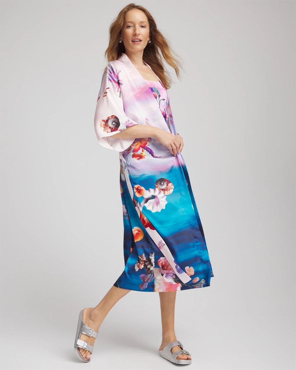 Multi Print Gottex Under The Sea Kimono