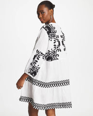 Alabaster Woven Printed Swim Cover-Up Dress