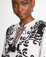 Alabaster Woven Printed Swim Cover-Up Dress