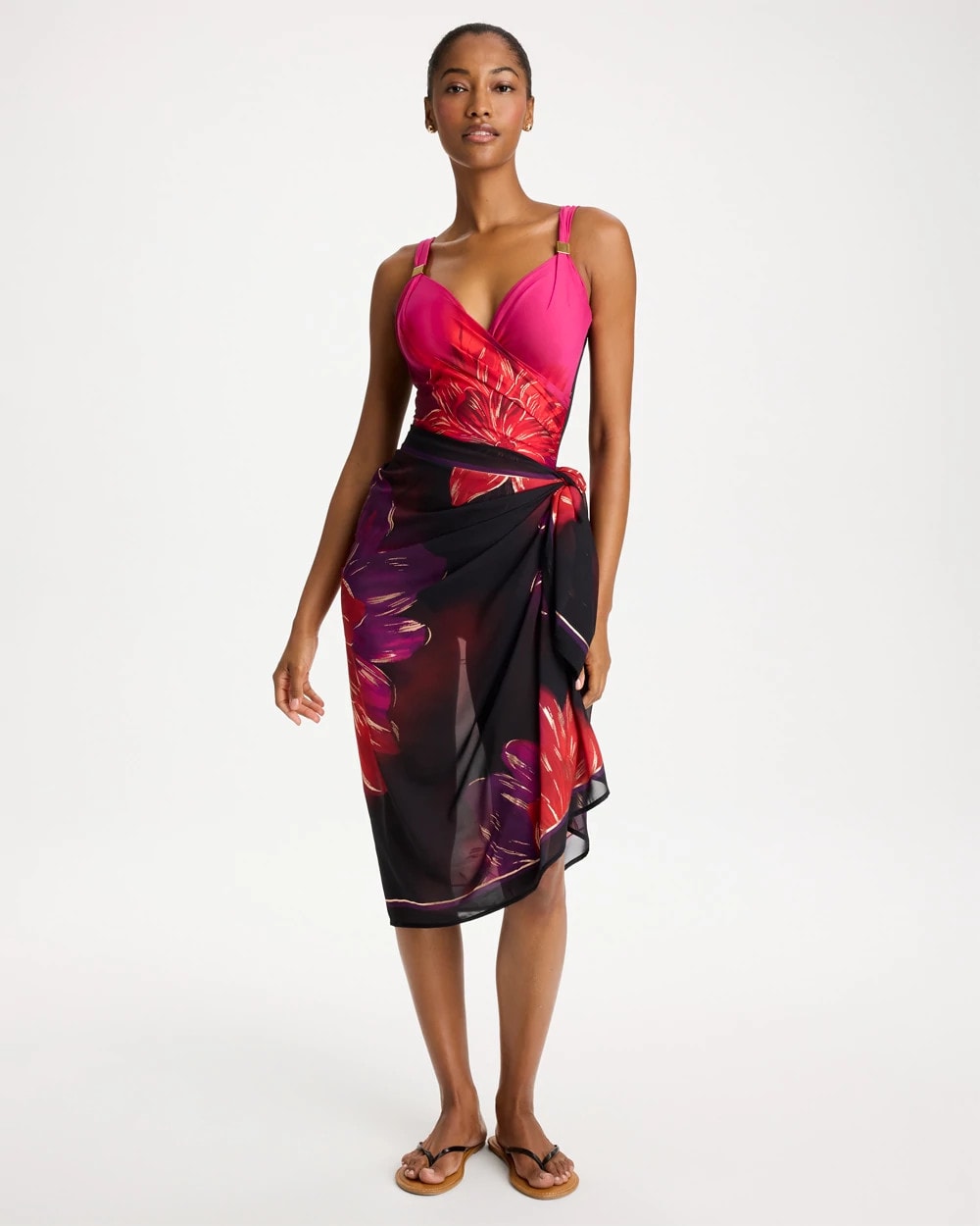 Black/Multi Miraclesuit® Petali Rosa Siren One Piece