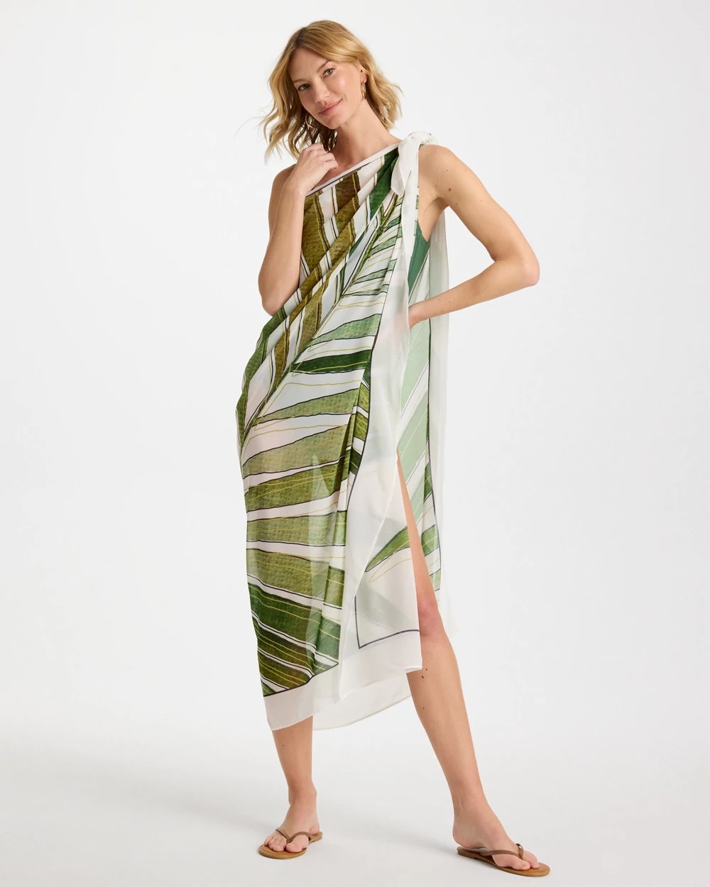Green Print Gottex Willow Pareo