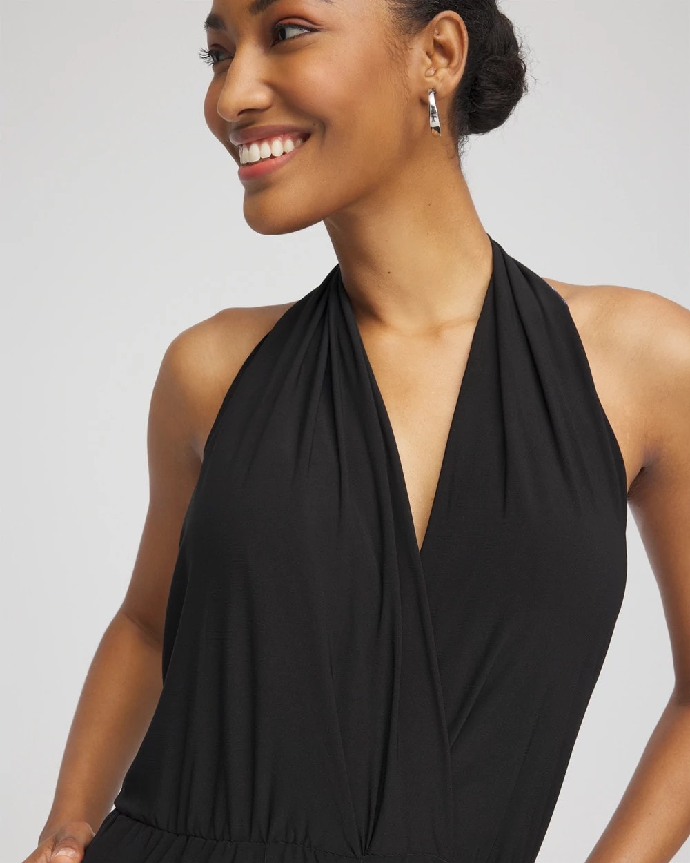 Black Magicsuit Surplice Neck Jumpsuit