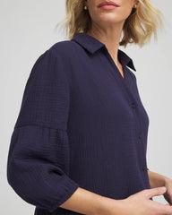 Passport Blue Woven Tiered Swim Cover-Up Dress