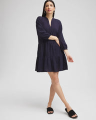 Classic Navy Embroidered Eyelet Coverup